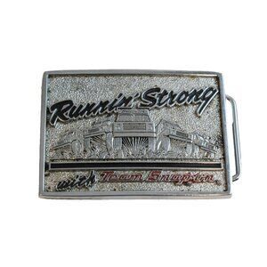 Vintage Snap-On Tools Belt Buckle Runnin' Strong with Team Chrome on Solid Brass